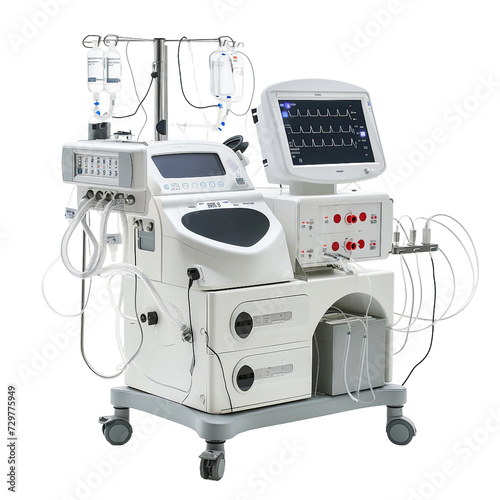 Anesthesia machine, transparent background, isolated image, generative AI