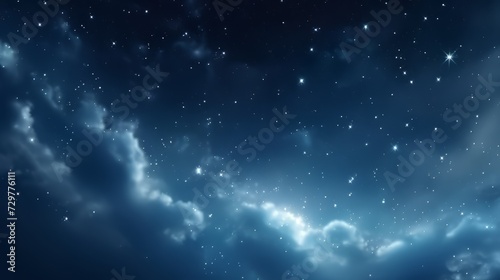 Night Sky With Stars and Clouds Overhead