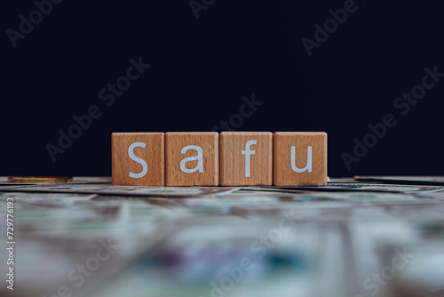 Wooden blocks with the text 