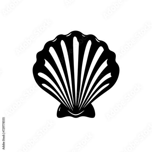 Decorative Sea Shell Logo Monochrome Design Style