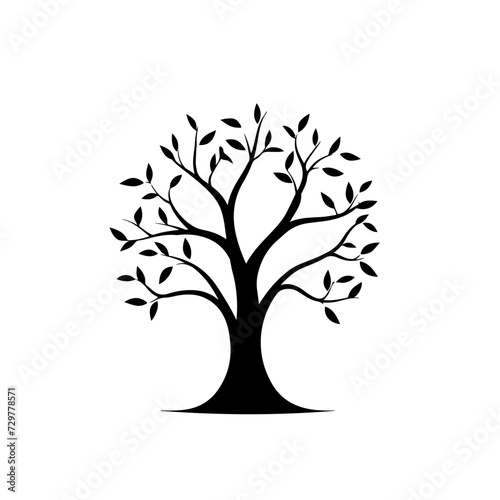 Decorative Tree Logo Monochrome Design Style