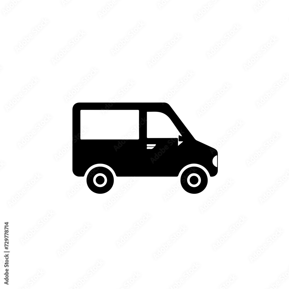 Delivery Truck Logo Monochrome Design Style