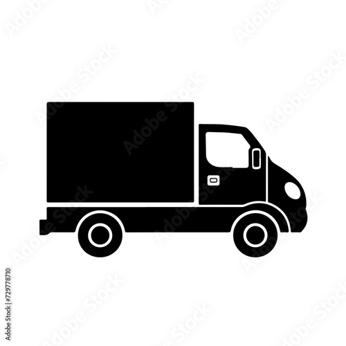 Delivery Truck Logo Monochrome Design Style