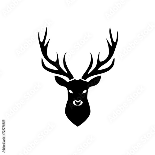 Head of deer Logo Monochrome Design Style