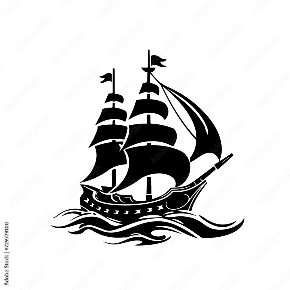 Nautical Logo Monochrome Design Style