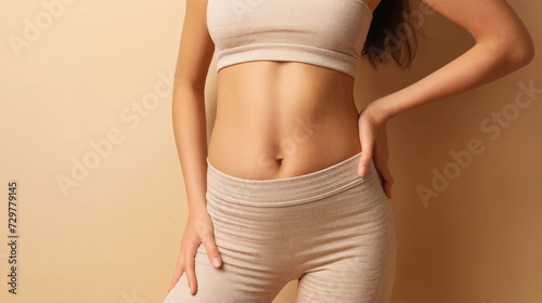 Woman with flat belly