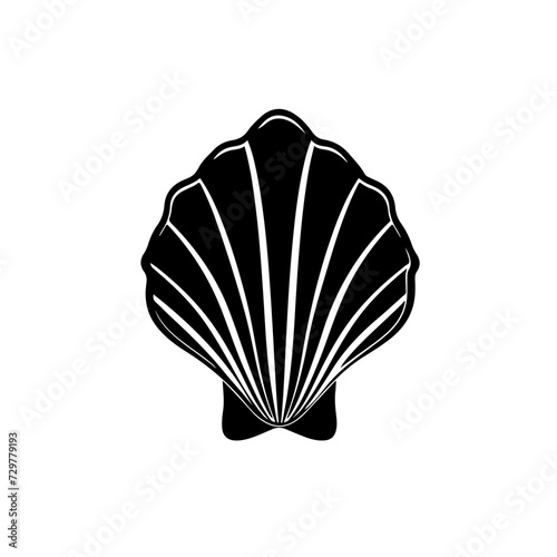 seashell Logo Monochrome Design Style