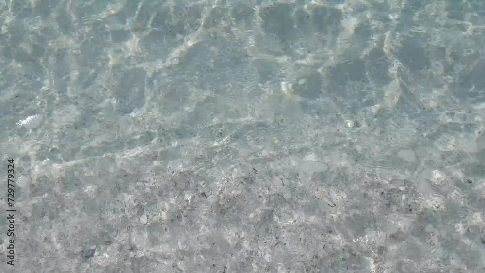 Ocean and beach edge with waves in clear water gently ebbing and flowing Ocean and beach edge with waves in clear water gently ebbing and flowing