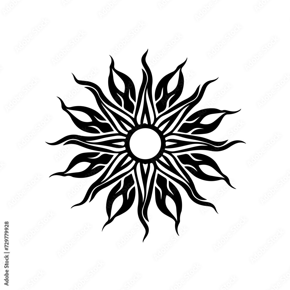 Sun Design Logo Monochrome Design Style
