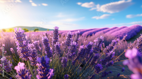 Lavender Fields in Focus  Capturing the Beauty of Nature with High-Resolution Landscape Photography