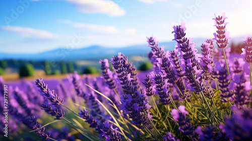 Lavender Bliss: Detailed Close-Up Landscape Photo Exuding Beauty and High Resolution