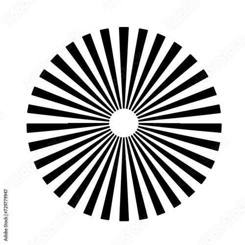 Sun Rays Logo Monochrome Design Style