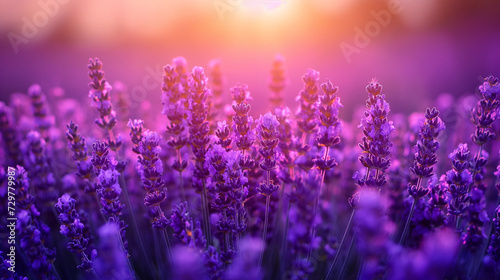 Lavender Charm: Detailed Close-Up Landscape Photo with High Resolution for a Breathtaking View