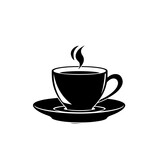 Tea Cup Logo Monochrome Design Style
