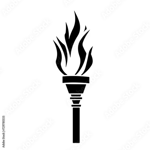 Torch Logo Monochrome Design Style