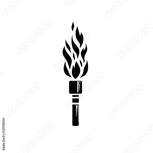 Torch Logo Monochrome Design Style