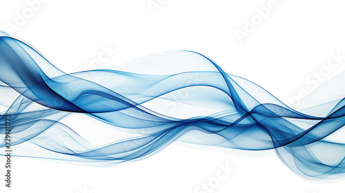Isolated Transparent Background Featuring Artistic Blue Swirl Waves