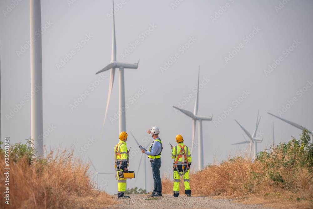 Engineer surveyor wearing uniform walking holding box inspection work ...