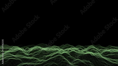 wireframe terrain fly through retro 80s tv video game look photo