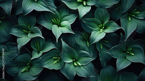 Background of green leaves of a lily flower. Juicy bright foliage.Texture of large leaves. Beauty is in nature.