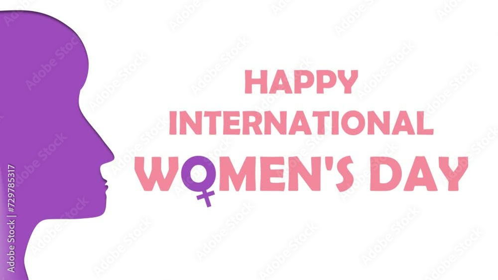 Animated illustration and typography of International Women's Day animation Animated illustration and typography of International Women's Day animation