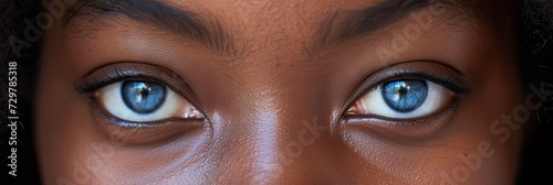 Cloesup of human eyes. African American woman photo