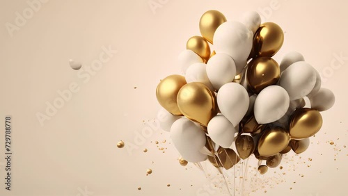 Wallpaper Mural White and gold balloon on white background. Torontodigital.ca