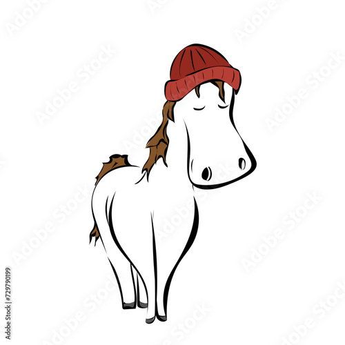 Pferd mit Mütze