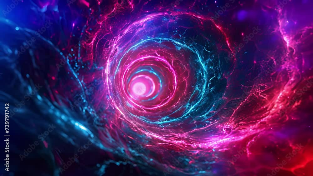 A neon spiral of cosmic energy pulsing and glowing with the secrets of the universe.
