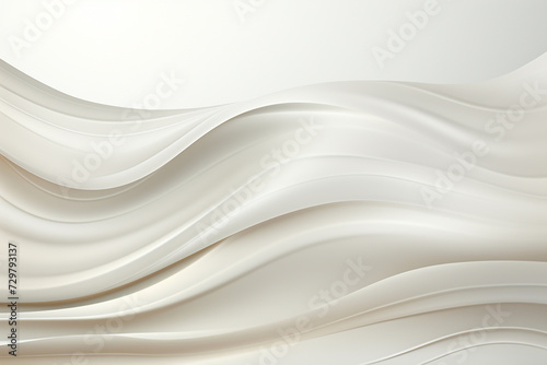Closeup of rippled white satin fabric texture background.