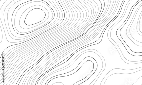 Wave topographic contour map, topographic wavy map line background. Abstract geographic wave grid line map. Geographic mountain relief background.