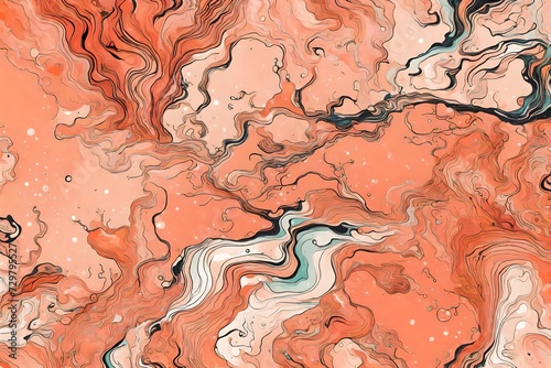 marble floor background in green black orange purple red and many others colors with golden lining and cracked inside the marbled design with abstract background  photo