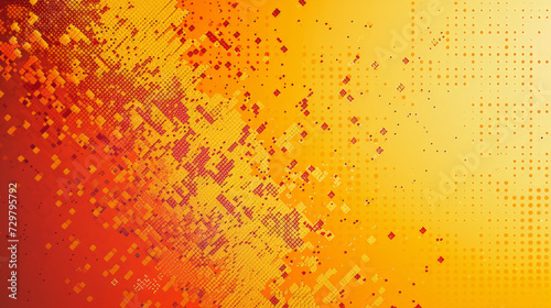 Retro Orange Glitchscape  Pixel Perfection. Generative AI