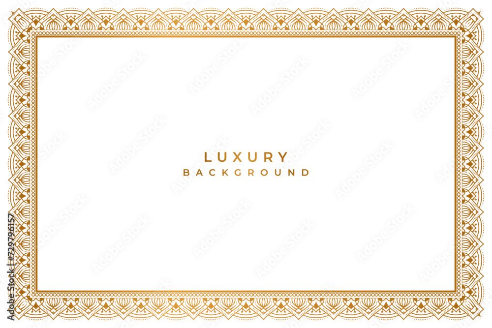luxury golden page certificate border seamless pattern or wedding invitation background banner