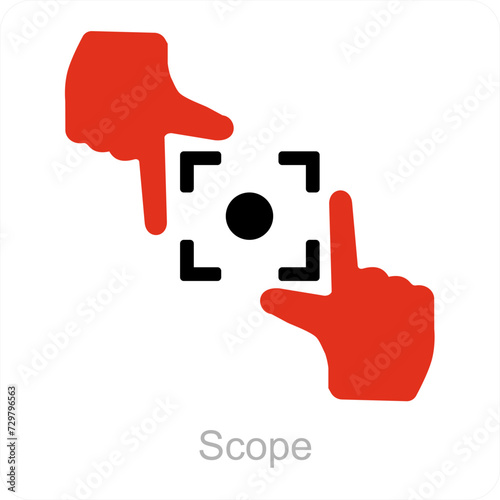 Scope and objective icon concept