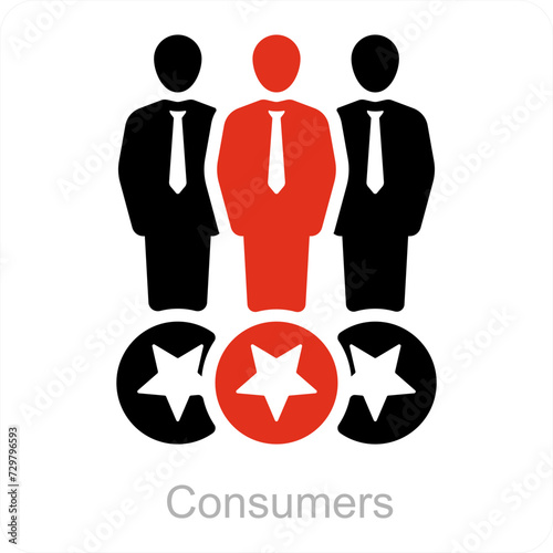 Consumers and community icon concept