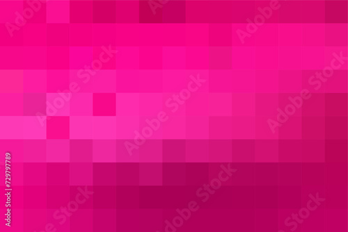 Magenta pixel background, gradient abstract tile background. Rectangular colourful check pattern.