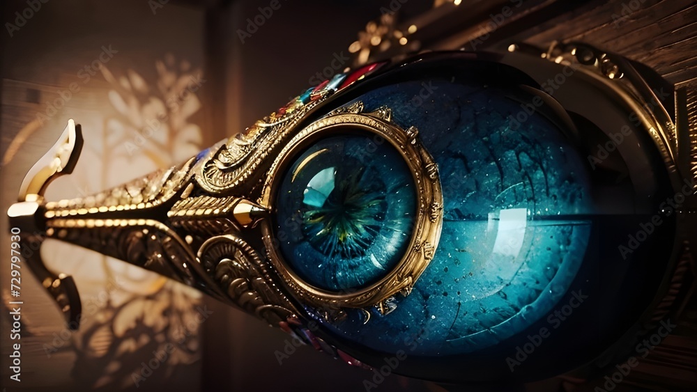 Closeup design of cyberpunk and robotic eyeball Closeup design of cyberpunk and robotic eyeball