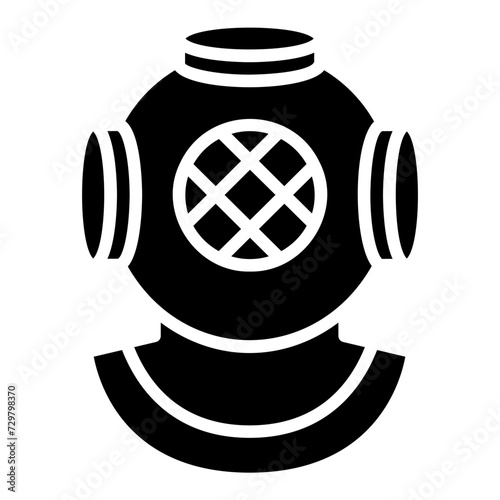 diving helmet glyph icon