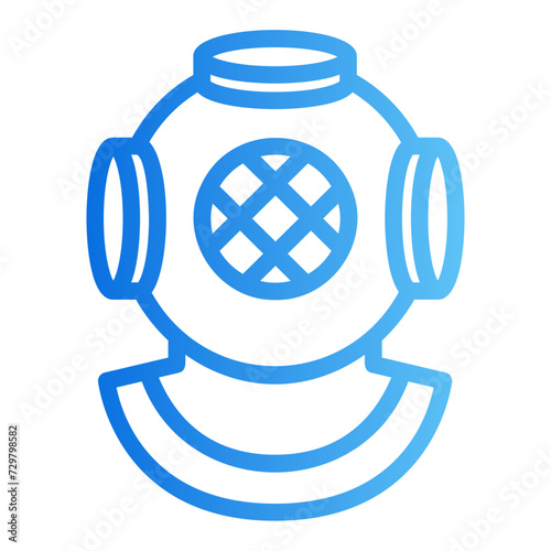 diving helmet gradient icon