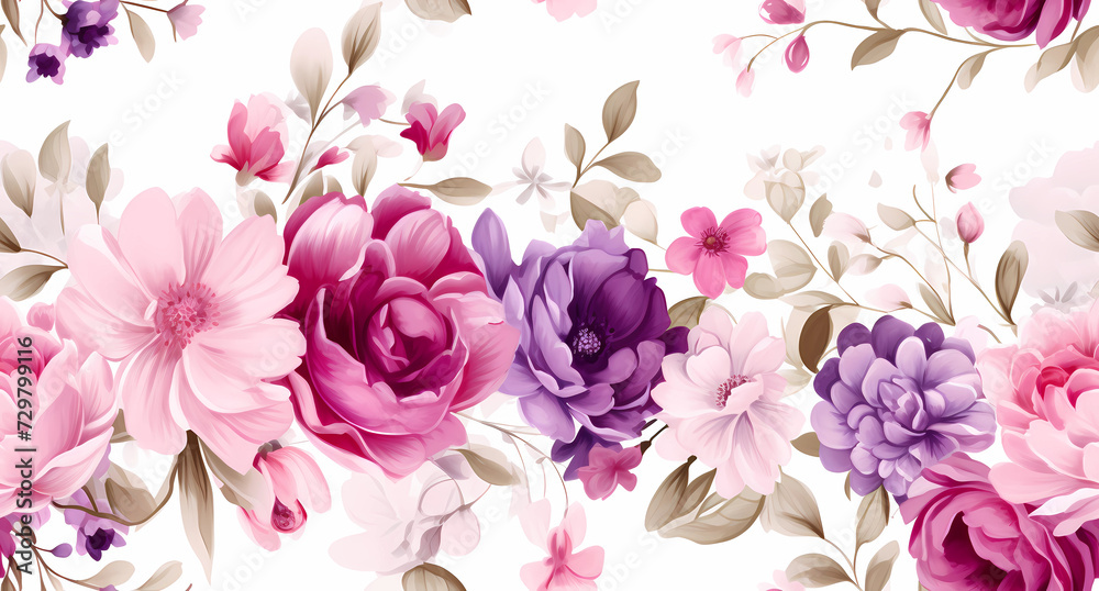 color and style of a floral background on a white background