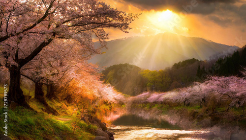  桜　日本の春　4月　Generative AI