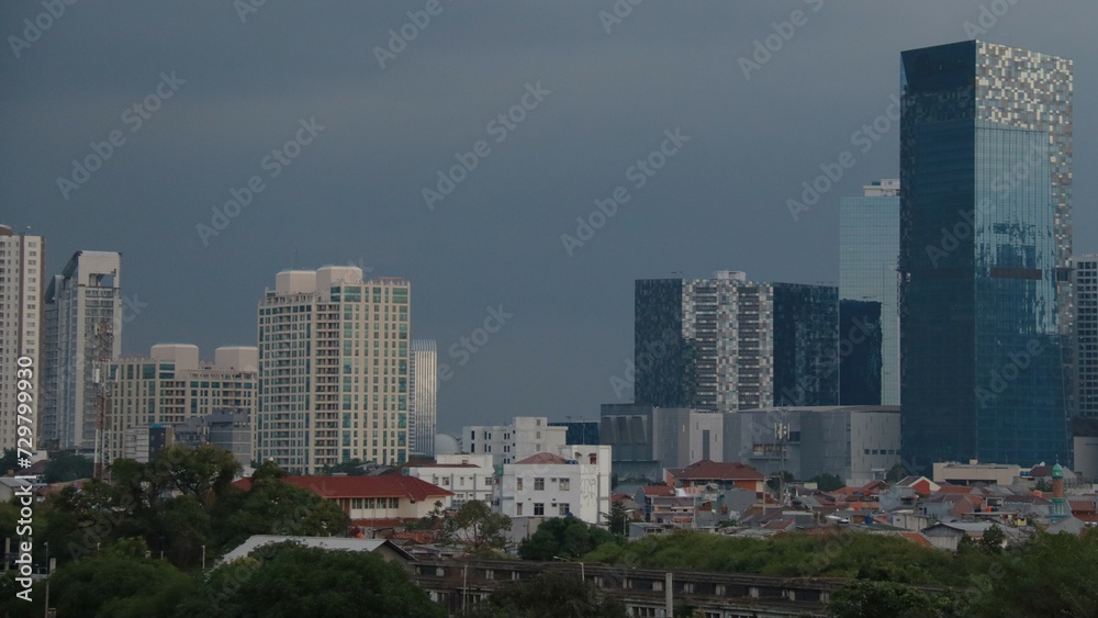 Blue and cloudy sky at Manggarai station, Jakarta