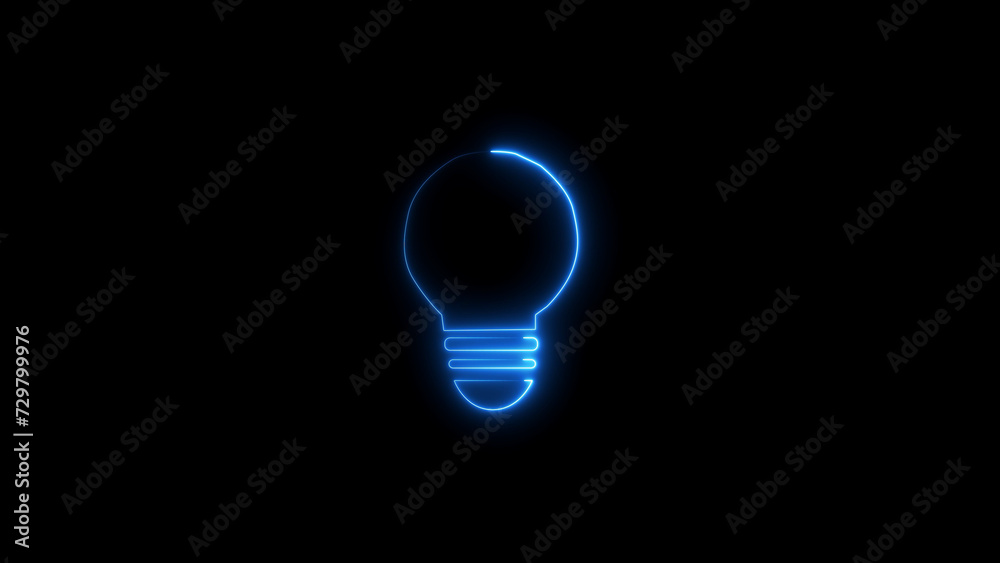 Electric bulb illustration on black background. glowing neon line Light bulb concept. Electric bulb illustration on black background. glowing neon line Light bulb concept.