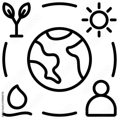Biodiversity Outline Icon