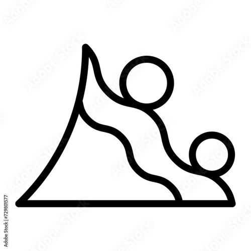 Snowslide Vector Line Icon