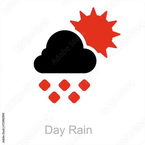 Day Rain and weather icon concept
