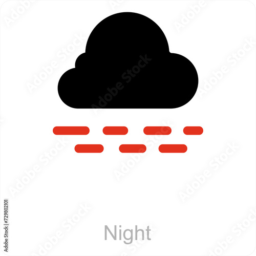 Night and visibility icon concept