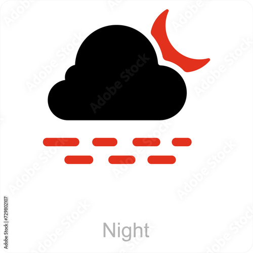 Night and visibility icon concept