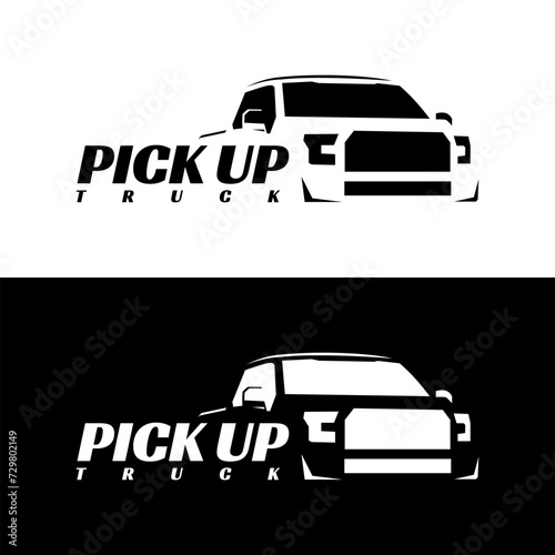 pick up truck logo design vector